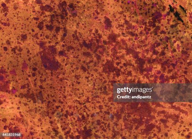 Spatter Rust Splattered Rust Colored Background On Paper High-Res Vector Graphic ...