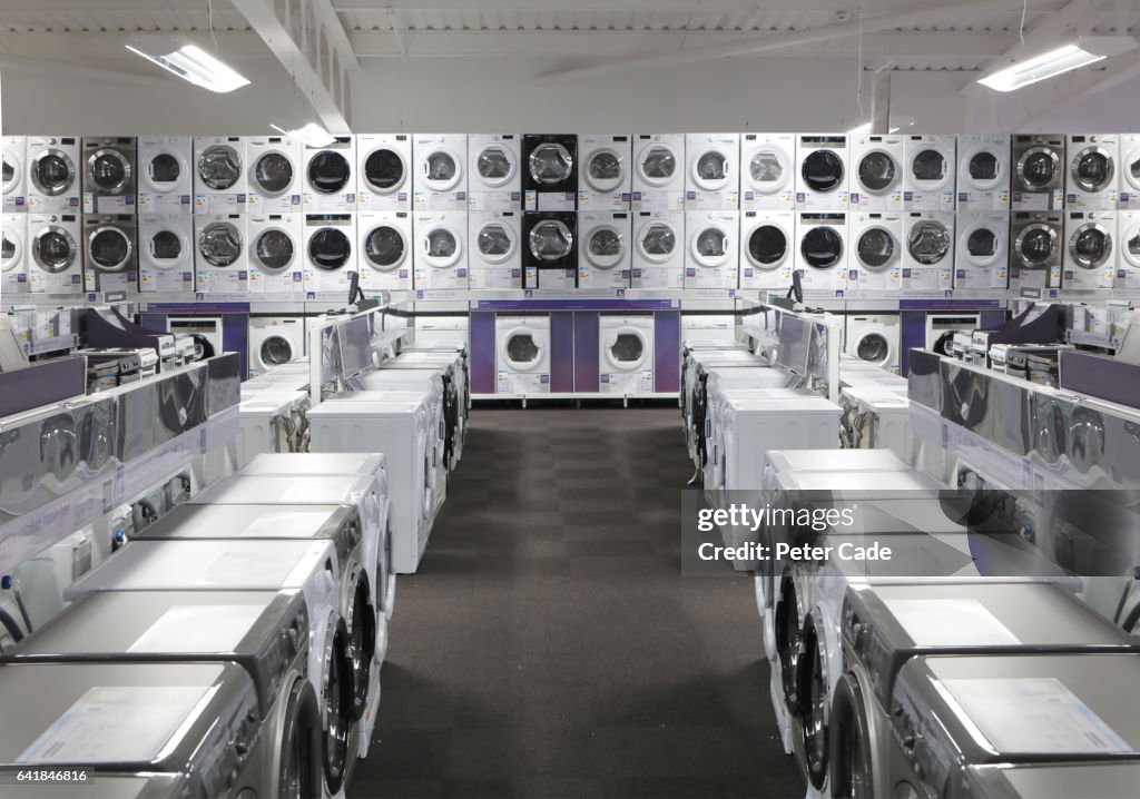 White goods in electrical shop