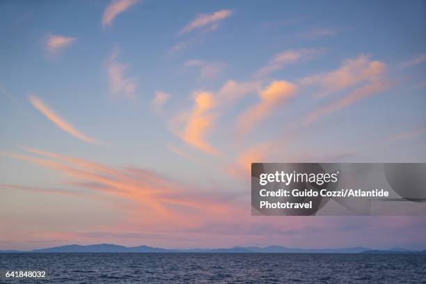 on the ferry boat from monte argentario to isola del giglio - argentario stock pictures, royalty-free photos & images