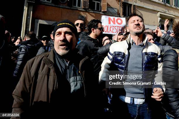 National demonstration of street vendors against the Bolkestein Directive, on February 14, 2017 in Rome, Italy.