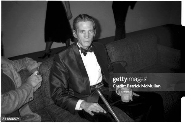 Robert Mapplethorpe at his opening at the Whitney Museum of American Art. Wednesday, July 27, 1988.