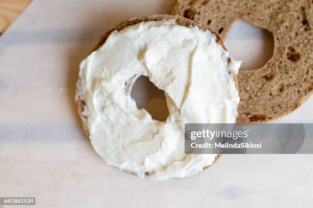 bagel - cream cheese stock pictures, royalty-free photos & images