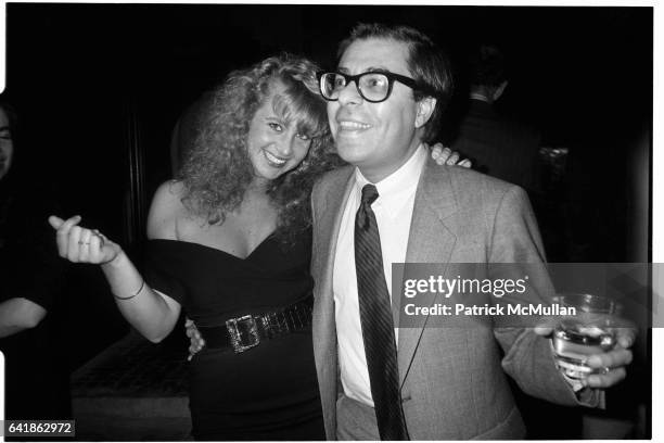 Angela Janklow and Bob Colacello at her 'Welcome Home' dinner at 40 Worth. November 25, 1987.