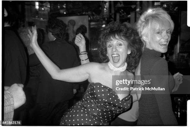 Nikki Haskell and Joey Heatherton at Paul Jabara's party for 'Hair' at Regine's. May 26, 1988.