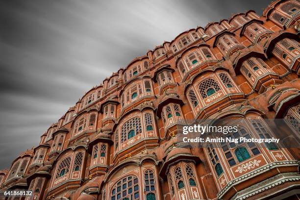 cloudburst over hawa mahal - heavy rains in jaipur stock pictures, royalty-free photos & images