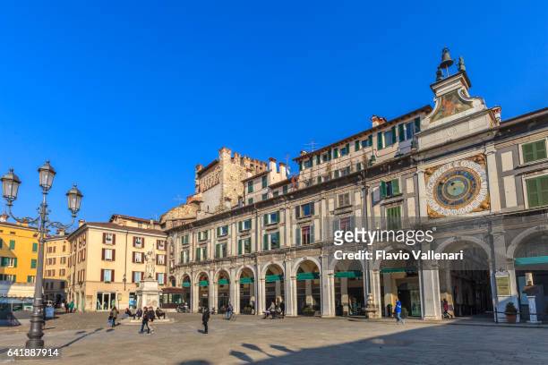 brescia, piazza della loggia - italy - brescia stock pictures, royalty-free photos & images