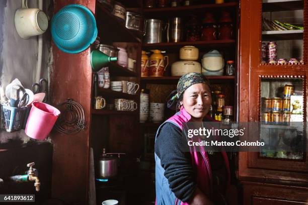 portrait of local woman, upper mustang region, nepal - nepal photos 個照片及圖片檔