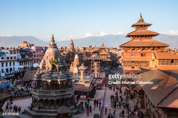 ancient royal city of patan at sunset, nepal - nepal road bildbanksfoton och bilder