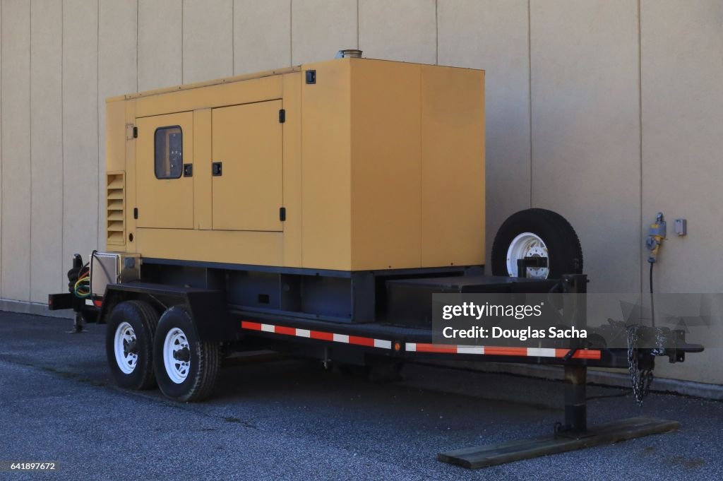 Generator Moveable Try Emergency Backup Electric Generator On A Moveable Trailer High-Res ...
