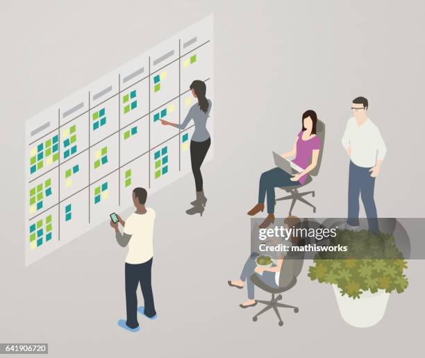 kanban board illustration - design sprint stock illustrations