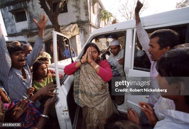 Phoolan Devi, India's legendary Bandit Queen, campaigns for parliamentary election January 1, 1998 in Mirzapur district, Uttar Pradesh, India....