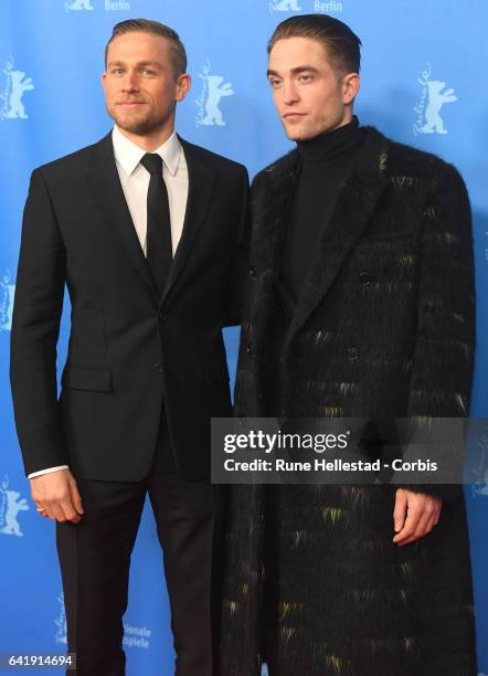 Robert Pattinson and Charlie Hunnam attend the 'The Lost City of Z' premiere during the 67th Berlinale International Film Festival Berlin at Zoo...