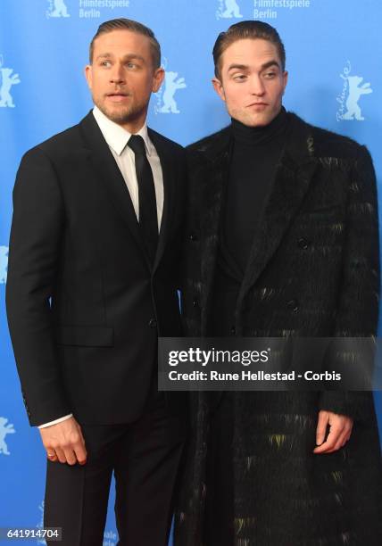 Robert Pattinson and Charlie Hunnam attend the 'The Lost City of Z' premiere during the 67th Berlinale International Film Festival Berlin at Zoo...