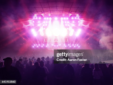 Silhouettes of concert crowd Silhouettes of concert crowd