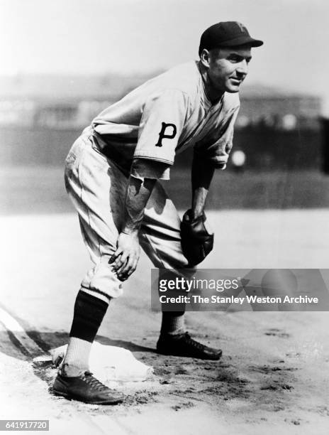 Pie Traynor, third baseman of the Pittsburgh Pirates is shown playing third base, circa 1925.