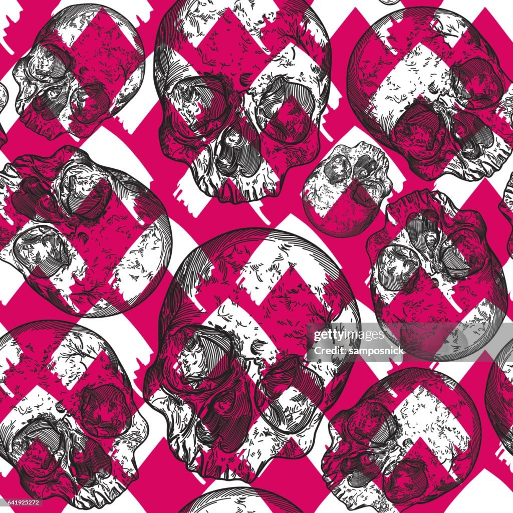 Modern Punk Skull Pattern High-Res Vector Graphic - Getty Images