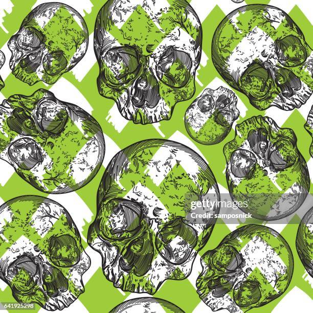 modern punk skull pattern - punk background stock illustrations