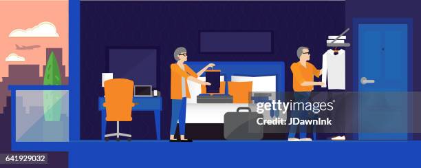 modern hotel scene - baby boomer vector stock illustrations