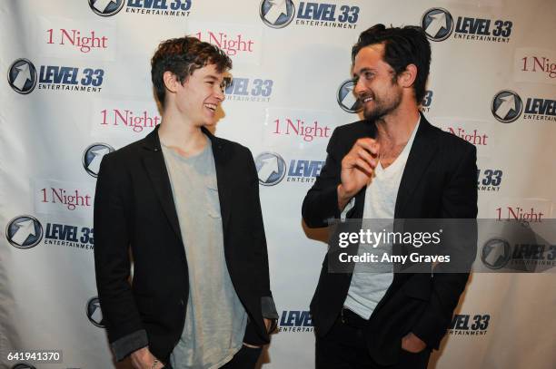 Kyle Allen and Justin Chatwin attends the Los Angeles Premiere of "1 Night" on February 10, 2017 in Los Angeles, California. ***Kyle Allen;Justin...