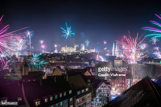 nuremberg new year's eve - germany castle stock-fotos und bilder