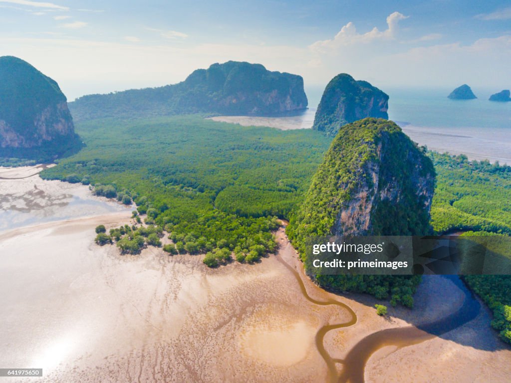 Aerail Beautiful view at tropical sea  in south thailand