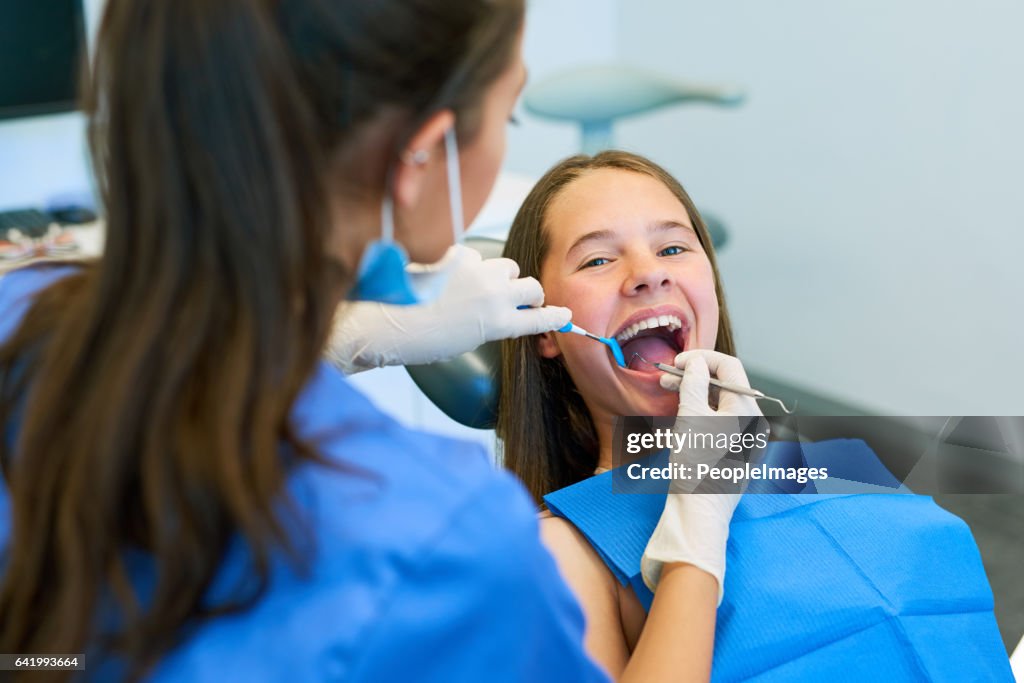 Getting her routine dental checkup