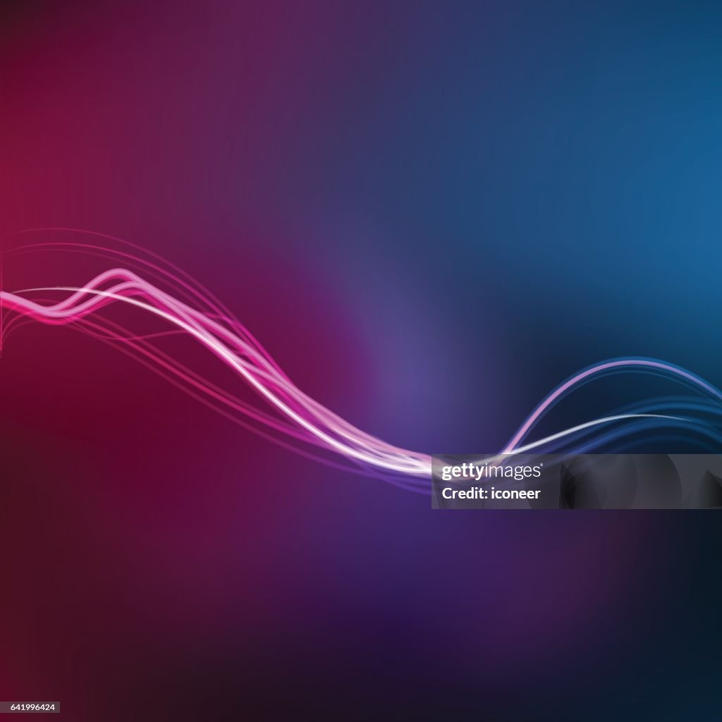 Lightstreak on multicolored background with blue bubble dark curves