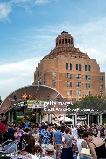 asheville, north carolina, usa. july 30, 2016. leaf music festival in downtown asheville. - asheville stock pictures, royalty-free photos & images