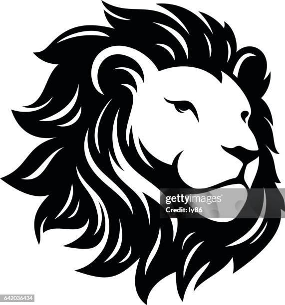 illustrazioni stock, clip art, cartoni animati e icone di tendenza di testa di leone  - lion