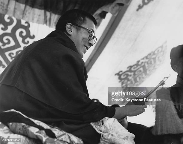 Tenzin Gyatso, the 14th Dalai Lama, in Gangtok, Sikkim, India, 14th April 1959.