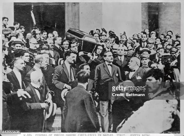 Funeral of Caruso in Naples, Italy. Naples, Italy: The funeral of Enrico Caruso, world-famous tenor, has taken place last Thursday with great...