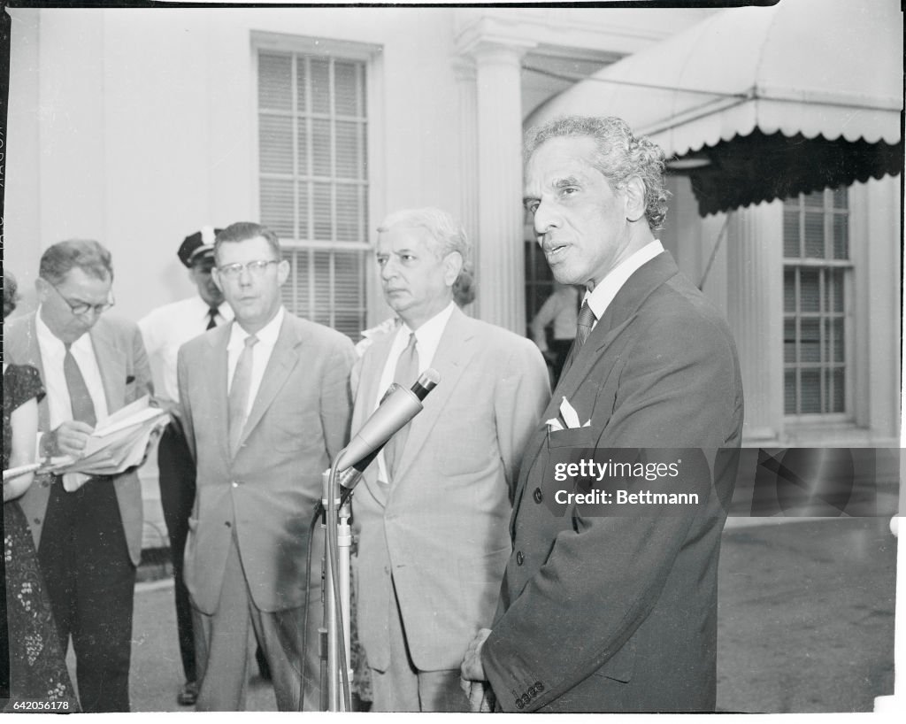 V.K. Krishna Menon Speaking to Newsmen