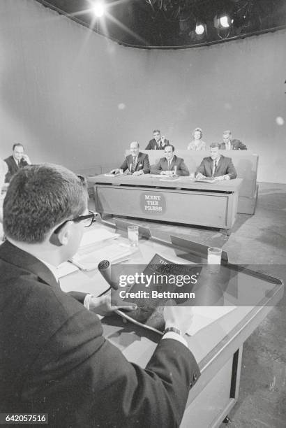 President's Crime Commission. Washington: Members of the President's Crime Commission shown as they appeared on a television interview Meet The...