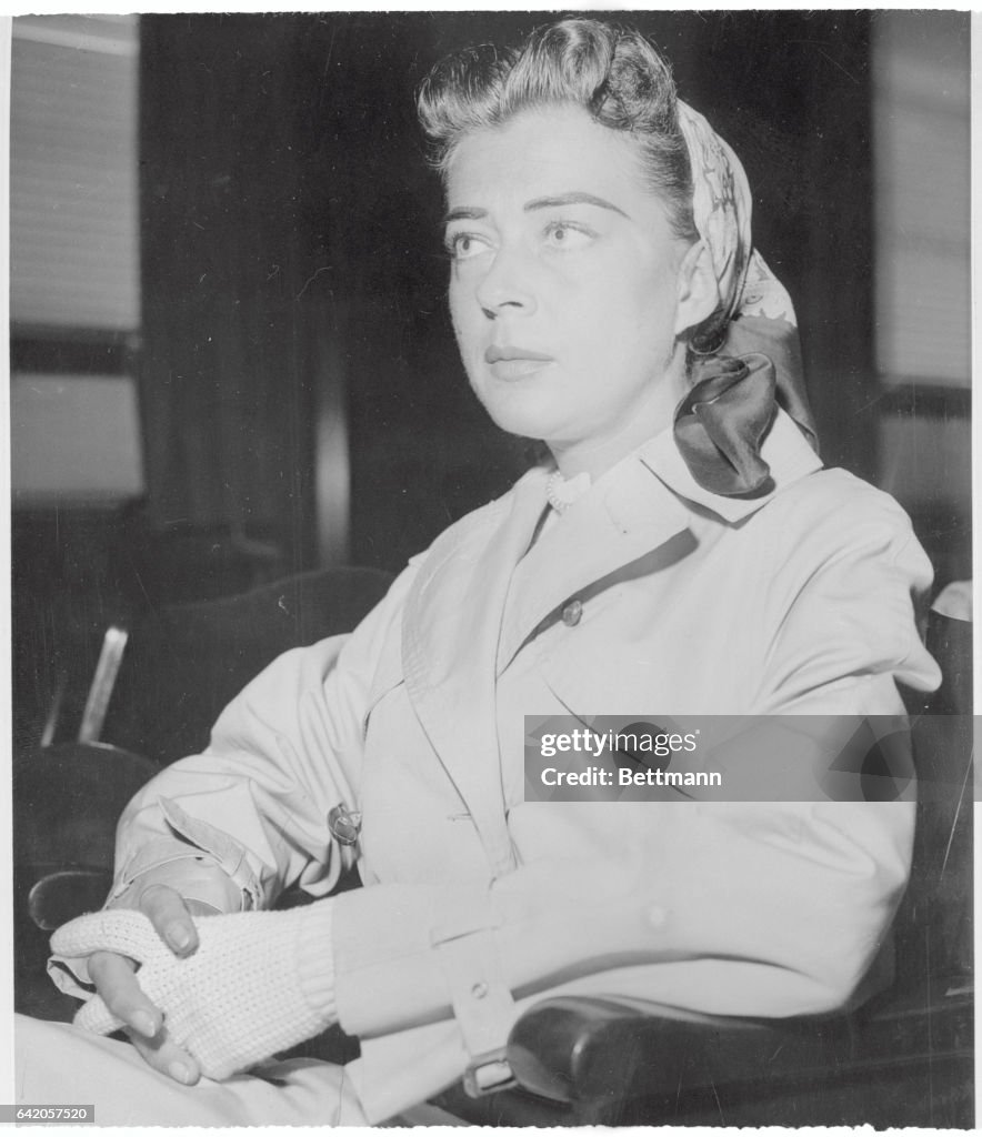 Actress Gail Russell in Courtroom