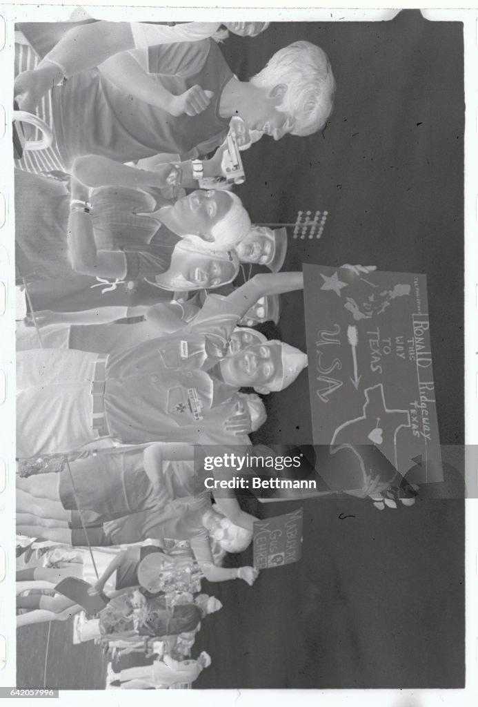 Sargent Ronald L. Ridgeway, USMC, holds up a poster specially written ...