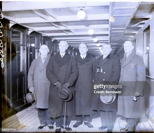 Geneva, Switzerland: General view of the League of Nations' Lytton Committee. Left to right are: General Claudel of France; Hon. Earl Lytton of Great...