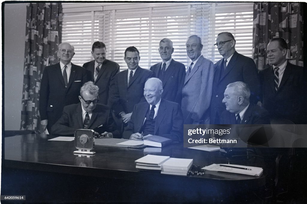 Eisenhower with Congressmen and GOP Members