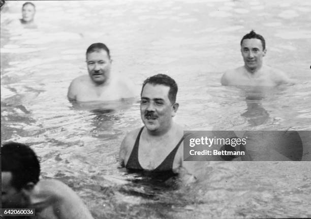 Mexico City, Mexico: A President Cools Off. President Lazaro Cardenas of Mexico figured that a swim was just what he needed during the heat of the...