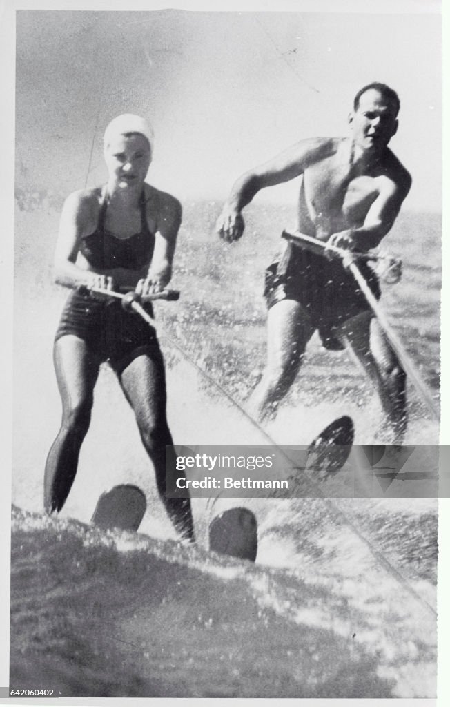 Sam and Marilyn Skiing