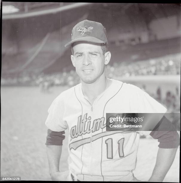 Luis Aparicio, infielder for the Baltimore Orioles and a member of the Baseball Hall of Fame.