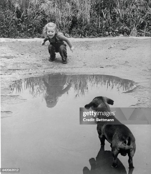 "Susan and Dog" by George Dodge, selected as one of the best pictures of the year by Edward Steichen, judge, and Tom Maloney, editor for U.S. Camera...