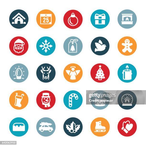 christmas icons - bundt cake stock illustrations