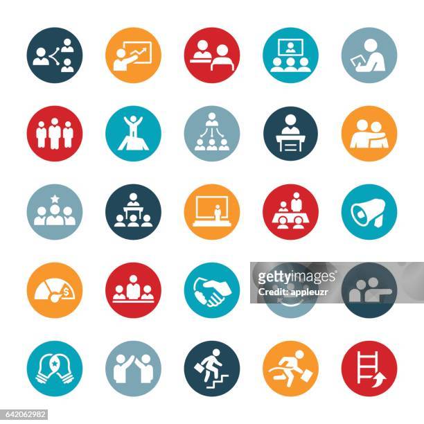 leadership and management icons - organisation chart stock illustrations