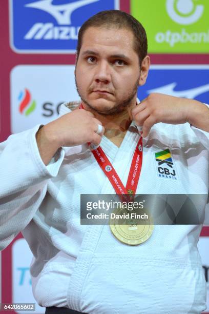 Over 100kg bronze medallist, Rafael Silva of Brazil during the 2017 Paris Judo Grand Slam at the AccorHotels Arena on February 12 in Paris, France.