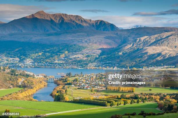 panaramic view of famaus place at south island queenstown - christchurch new zealand stock pictures, royalty-free photos & images