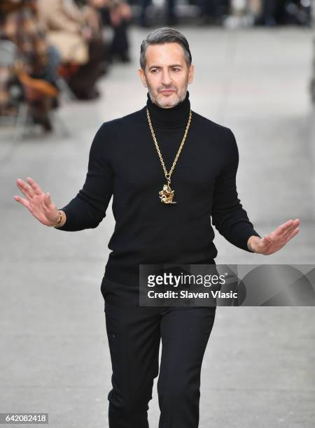 Designer Marc Jacobs walks the runway for the Marc Jacobs Fall 2017 Show at Park Avenue Armory on February 16, 2017 in New York City.