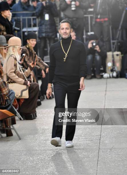 Designer Marc Jacobs walks the runway for the Marc Jacobs Fall 2017 Show at Park Avenue Armory on February 16, 2017 in New York City.