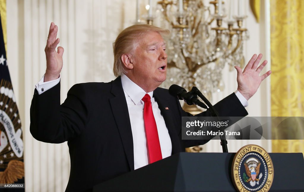 President Trump Holds News Conference In East Room Of White House