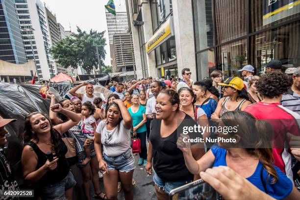 Embers of the Workers Without a Roof Movement take part in a protest camp in Sao Paulo, Brazil, 16 February 2017. The MTST demand popular housing and...