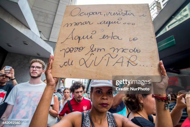 Embers of the Workers Without a Roof Movement take part in a protest camp in Sao Paulo, Brazil, 16 February 2017. The MTST demand popular housing and...